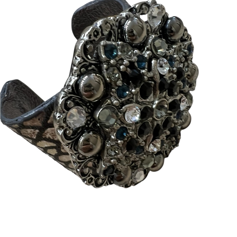 Elegant Silver and Black Statement Bracelet